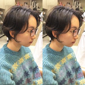 パーマ種類別 ショートヘアでできるパーマ 眺め前髪 前髪なし編